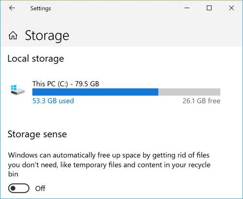 Windows 10 disk space