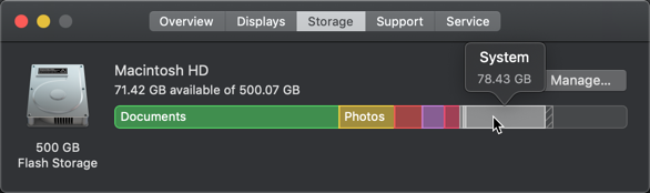 Apple Mac disk space