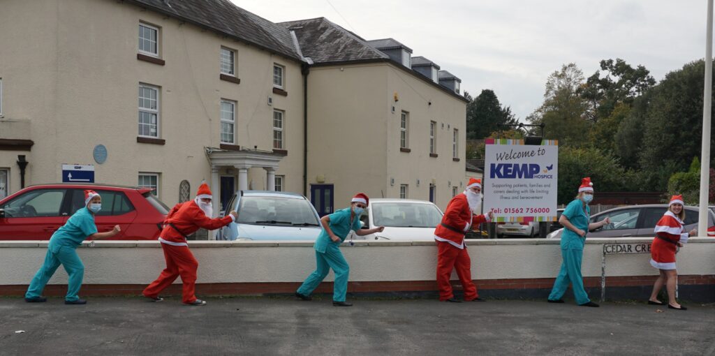 Blisstech Solutions, - Wyre Business Consultants & KEMP nurses pretending to run dressed as Santa