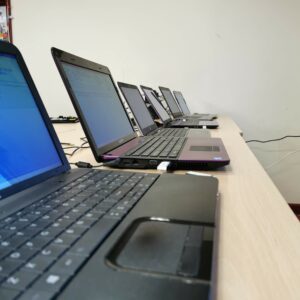 Donated Laptops for lockdown learning being prepared