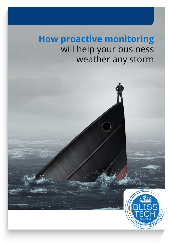 An image of the front cover of the ebook "How proactive monitoring will help your business weather any storm"